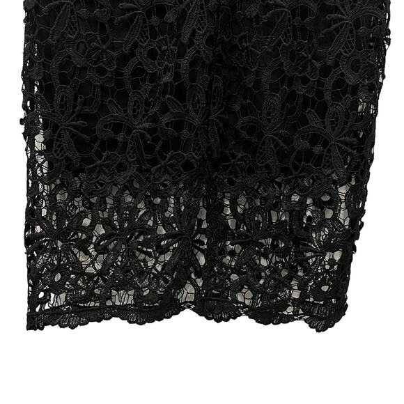 Bisou Bisou Black Lace Overlay Sheath Dress Sleeveless Midi Size 10 - Picture 5 of 13